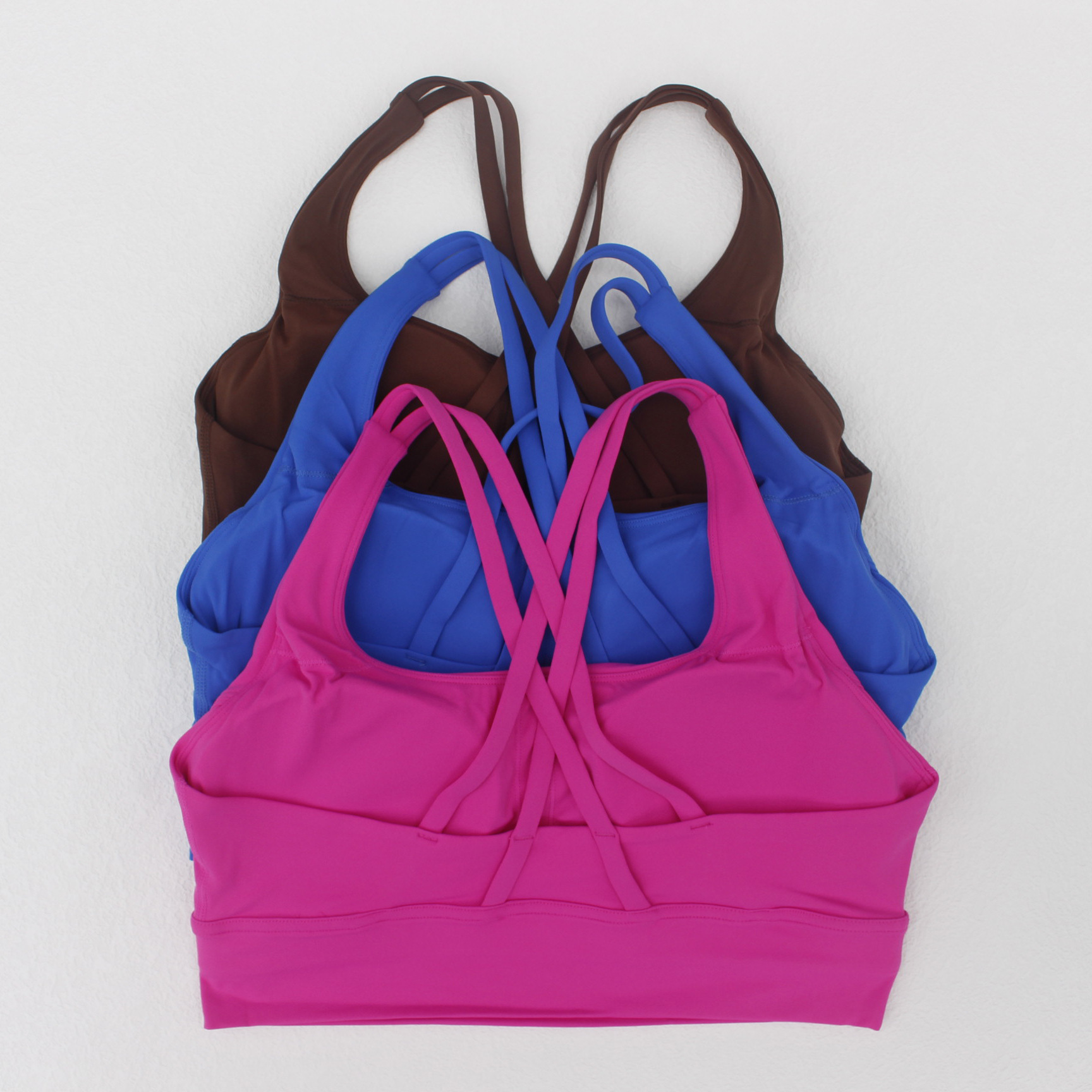 Halter Crisscross Tank Tops Type Sports Solid Color Nylon Spandex Strap Active Tops Halter Crisscross Tank