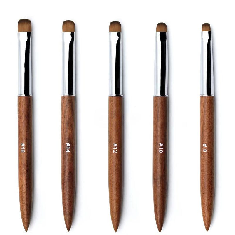 Cross-Border New Sandalwood Pole French Semicircle Manicure Pen Phototherapy Manicure Brush Factory Spot Wholesale