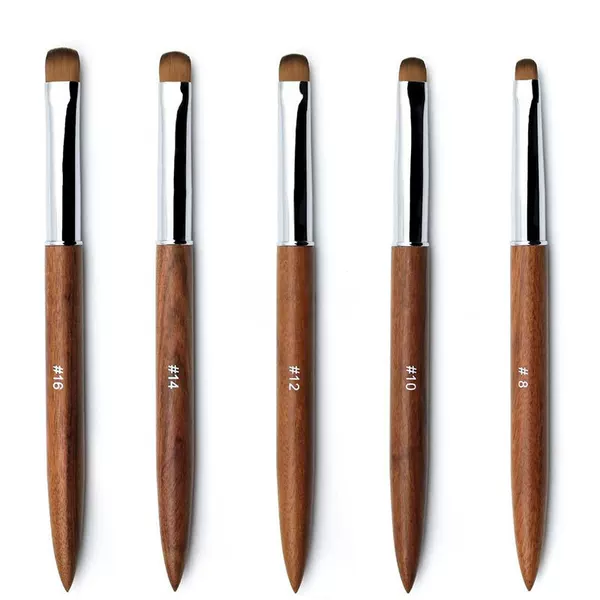 Cross-Border New Sandalwood Pole French Semicircle Manicure Pen Phototherapy Manicure Brush Factory Spot Wholesale