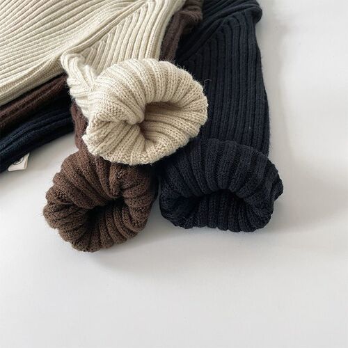 Skin-friendly, anti-pilling, warm inner base layer autumn and winter thickened half-high collar pit striped pullover sweater 0158A032