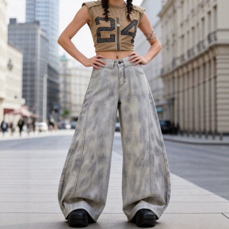 Cross-Border Trade Hot-Selling Item & Fast Delivery Cloud-Dyed Gray Ultra-Soft Lyocell Fabric Scimitar Jeans for Women, Casual and Versatile Cross-Border Trade Hot-Selling Item & Fast Delivery Cloud-Dyed Gray Ultra-Soft Lyocell Fabric Scimitar Jeans for Women, Casual and Versatile