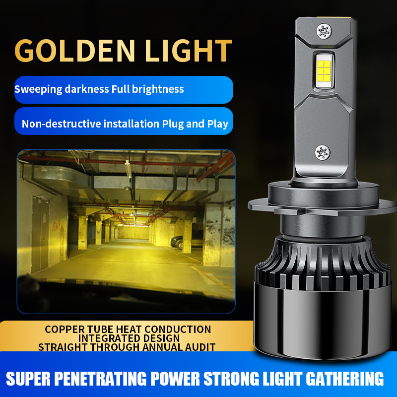 Cross-border spot car led headlight M5 golden light H7 H11 9005 9006 9012 LED car headlight Cross-border spot car led headlight M5 golden light H7 H11 9005 9006 9012 LED car headlight