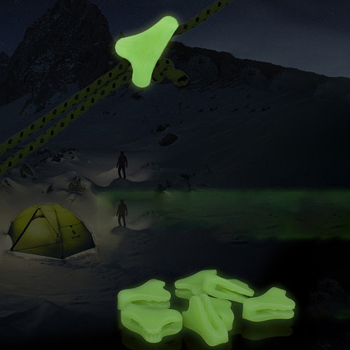Outdoor glow rope knot fluorescent color tent rope knot safety warning canopy rope plastic accessories triangle knot