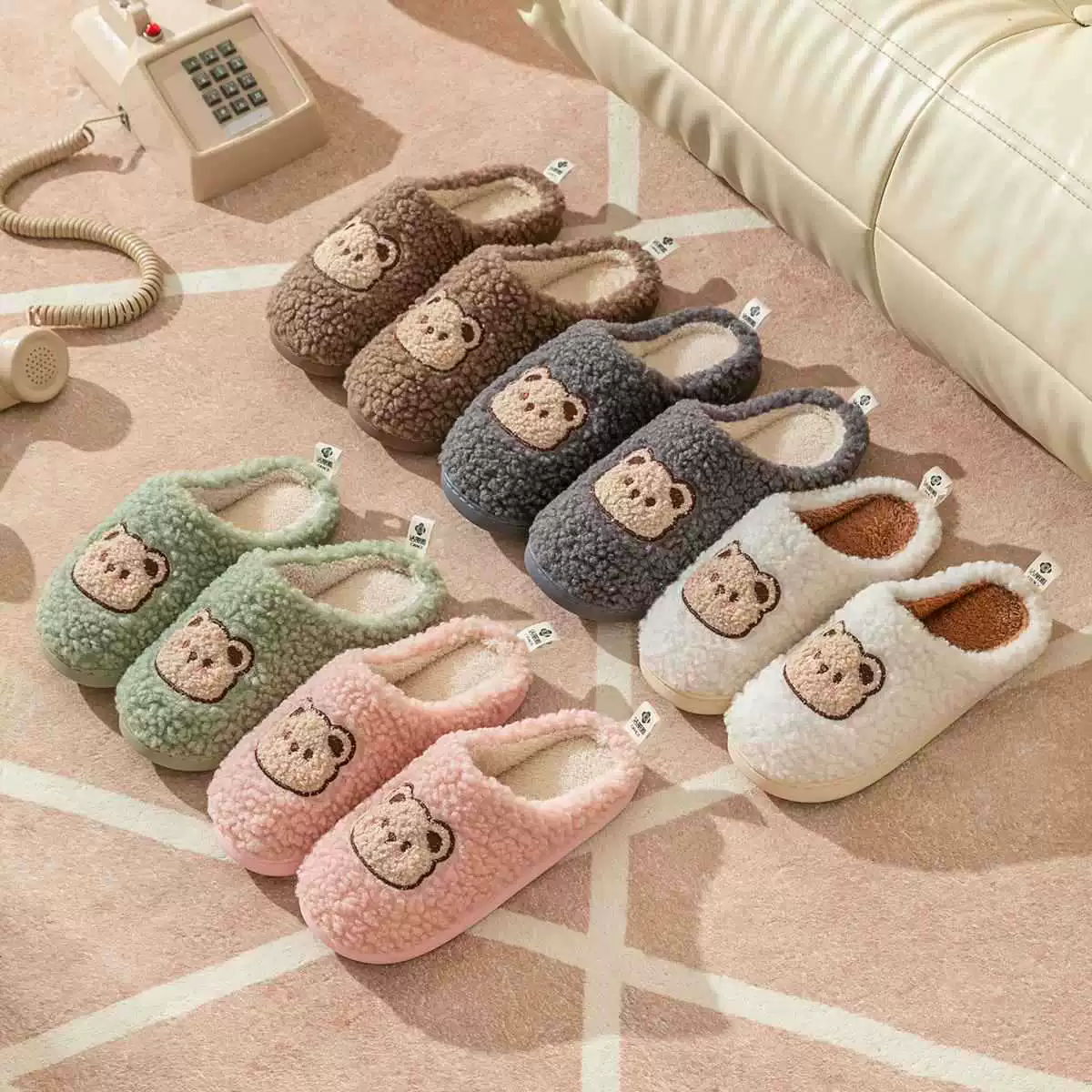 Плакатижки Cute slippers от, зимняя флисовая непромокаемая обувь для дома для любимого