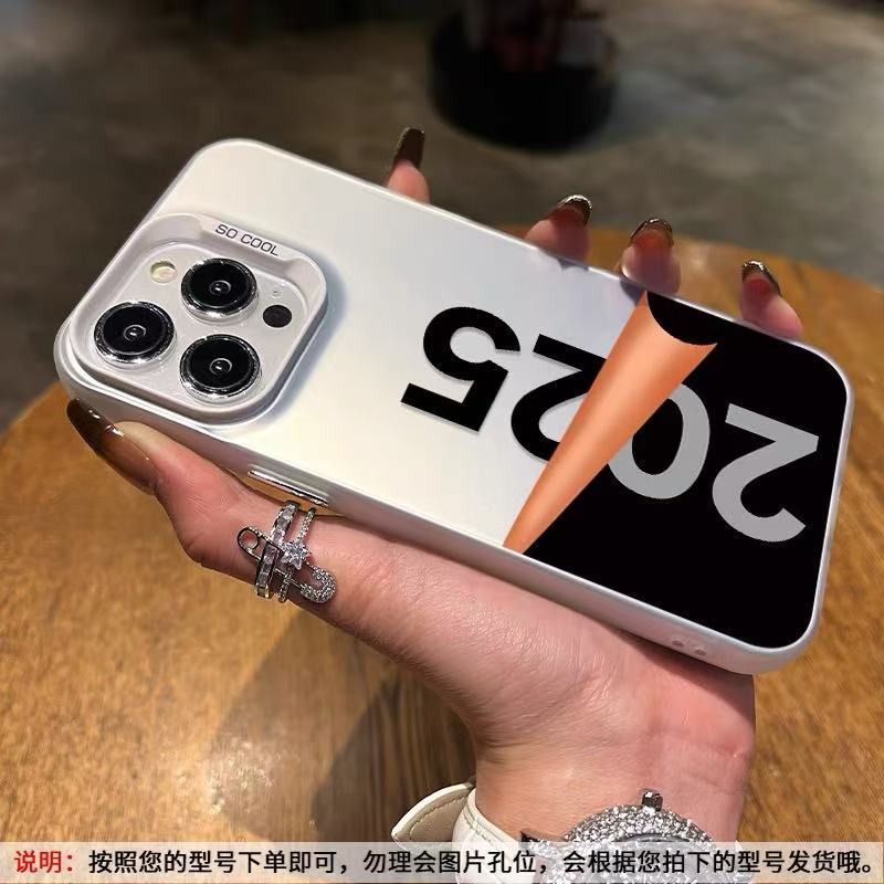 2025 nueva aplicación iPhone16promax funda para teléfono móvil 15Plus marca de moda 14 color plata 13 año de la serpiente 12 año nuevo