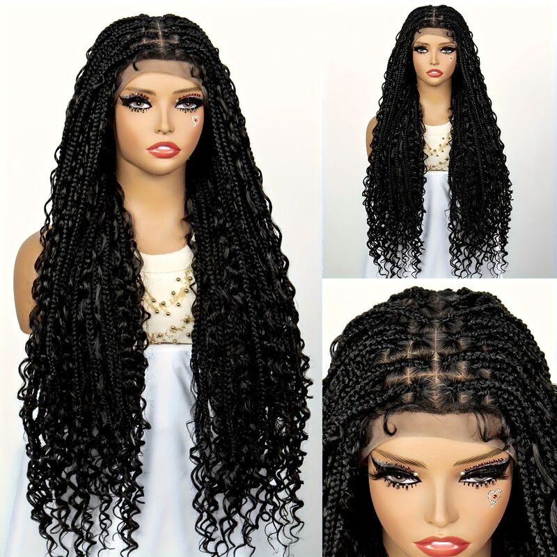 クロスボーダー起爆かつら欧米のお下げの頭カバー全レース化繊かぎ針髪Box Braids Wig|undefined