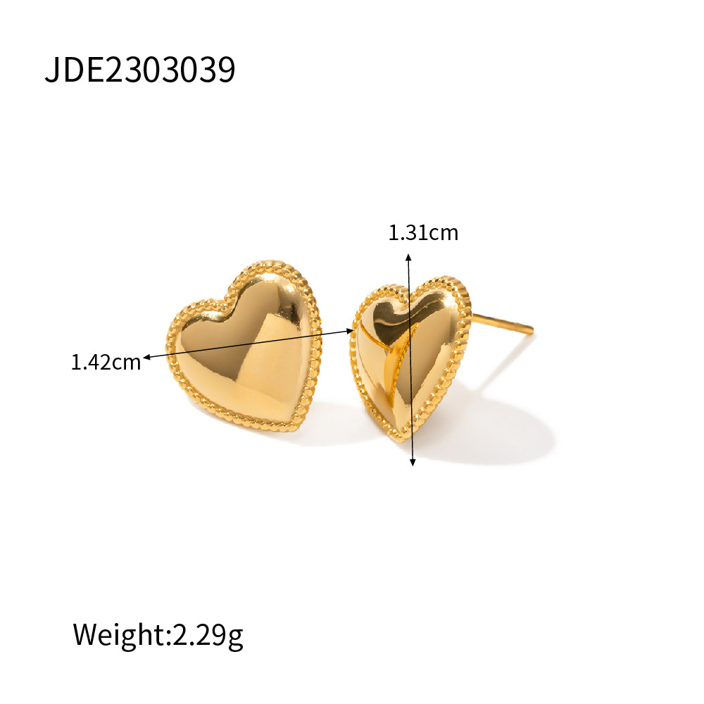 Europa y América Internet celebridad moda popular pendientes 18K chapado en oro de acero inoxidable con incrustaciones pendientes encantadores pendientes de diseño al por mayor image 7