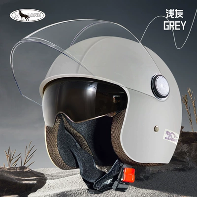 seasons helmet sunscreen female and – Motosiklet kaskı (dəbilqə) - l012-double-mirror-light-gray