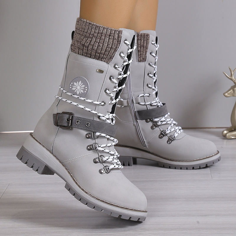 Women's Shoes women's snow boots winter new fur integrated women's shoes thickened warm cotton shoes high snow boots_voghion.com