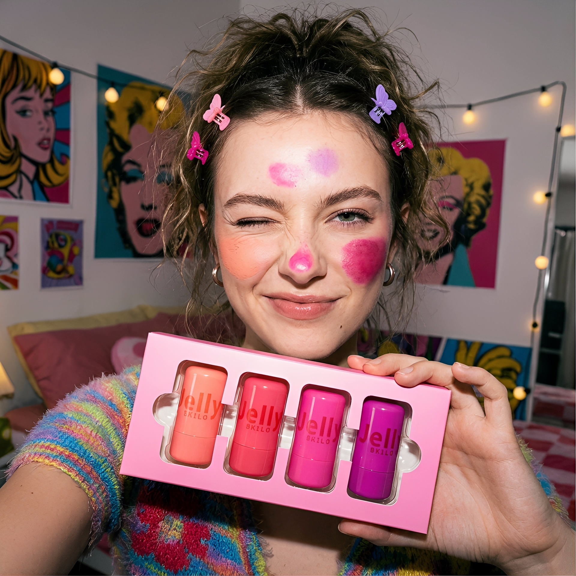 (Cross-border trading), face blush, lipstick, set, gift box, European style, English