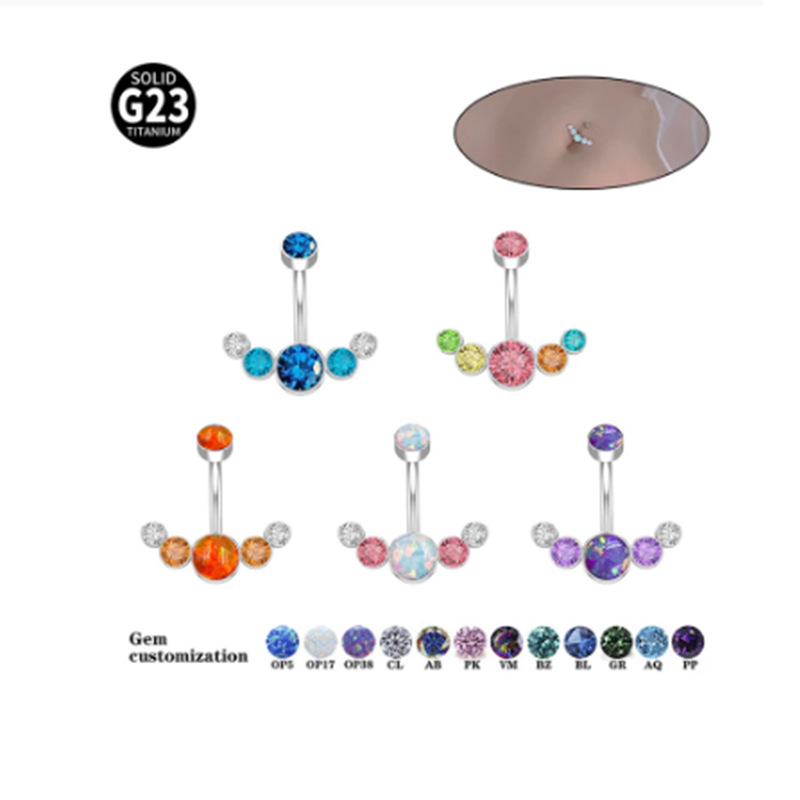 G23 Titan-Schweißer-Schmuckstück, schlichter Damen-Bauchnabelpiercing im europäischen und amerikanischen Stil (Einzelhandel)_voghion.com
