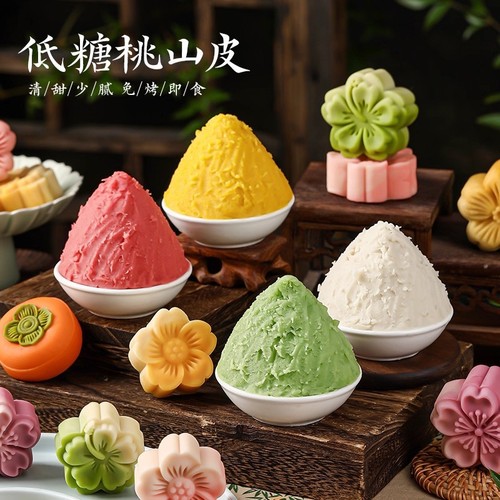 White Island Low Sugar Milk Peach Mountain Skin Mooncake Skin Ice Skin Milky Yellow Core Mooncake Filling Chinese Pastry Filling 500g