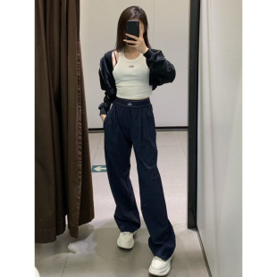 Alo Yoga High-Waisted Suit Uptrouser Casual Straight Wide-Leg Straight Pants Women's Long Yoga Draped Pants