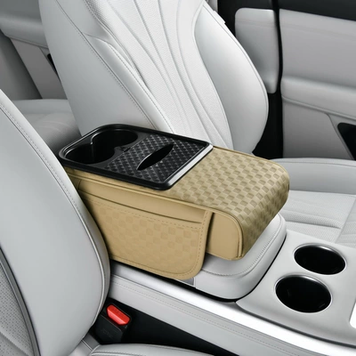 Storage Bag Water Cup Holder — Armrest box pad - off-white