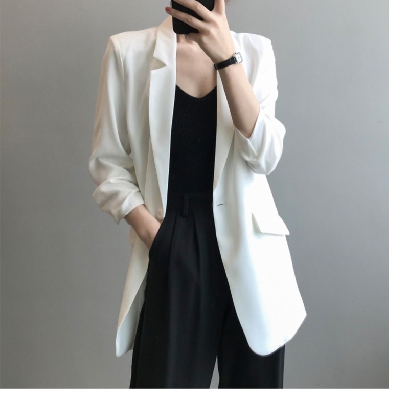 Weißer Chiffon Blazer Für Damen Leichter Sommermantel Locker_voghion.com