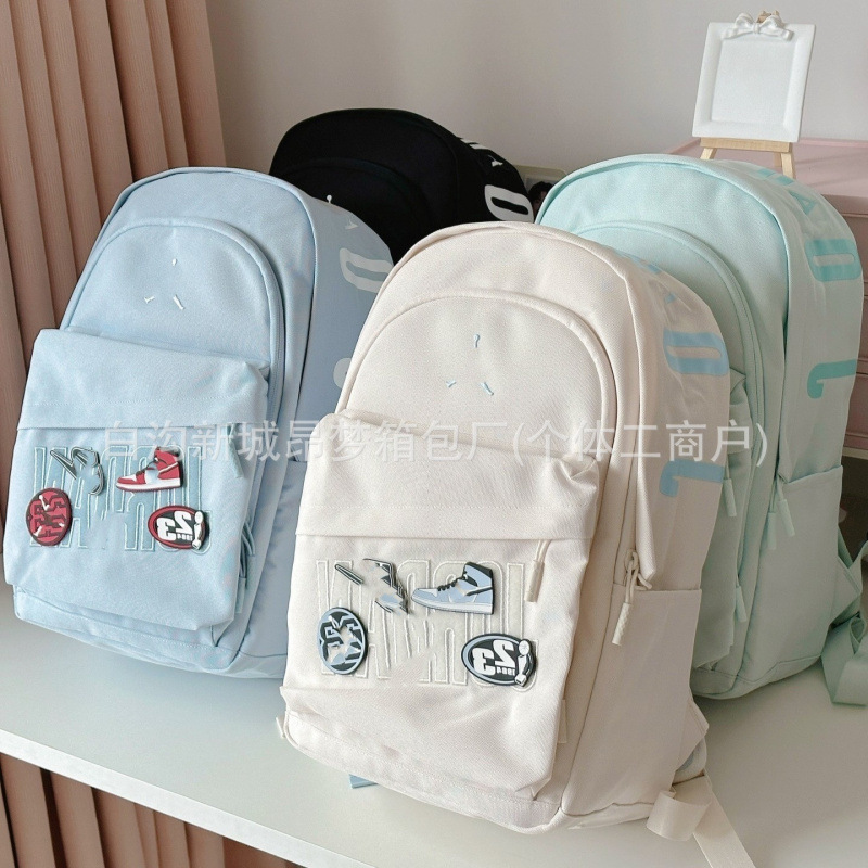 Feiren Large Velcro Badge Casual Fashion Backpack Outdoor Travel Sports School Bag for Middle and High School Students