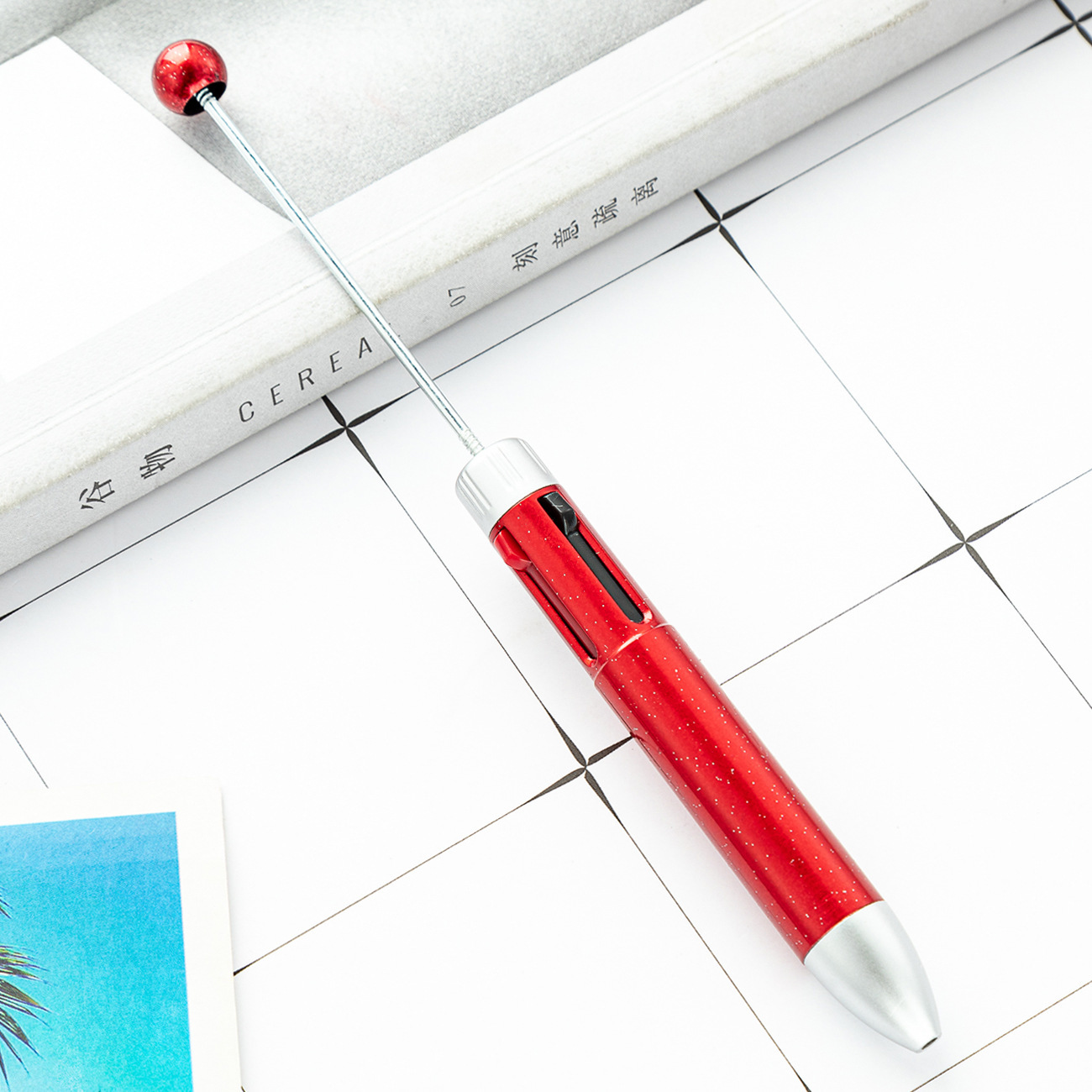 DIY cuatro colores bolígrafo de bola bolígrafo estudiantes papelería multicolor bolígrafo de bolígrafo de marca de línea clave pulsar bolígrafo plástico