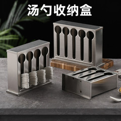 Square stainless steel with lid spoon holder, stainless steel spoon and fork organizer, suitable for hotels and restaurants