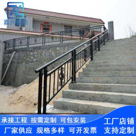 铁艺楼梯扶手护栏杆室内农村露台简约实木阳台围栏防护栏阁楼走廊