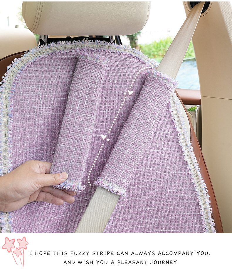 Xiaoxiangfeng Car Seat Belt Shoulder Protector Anti-Stranglehold Car High-End Safety Belt Protective Cover Decorative Girl