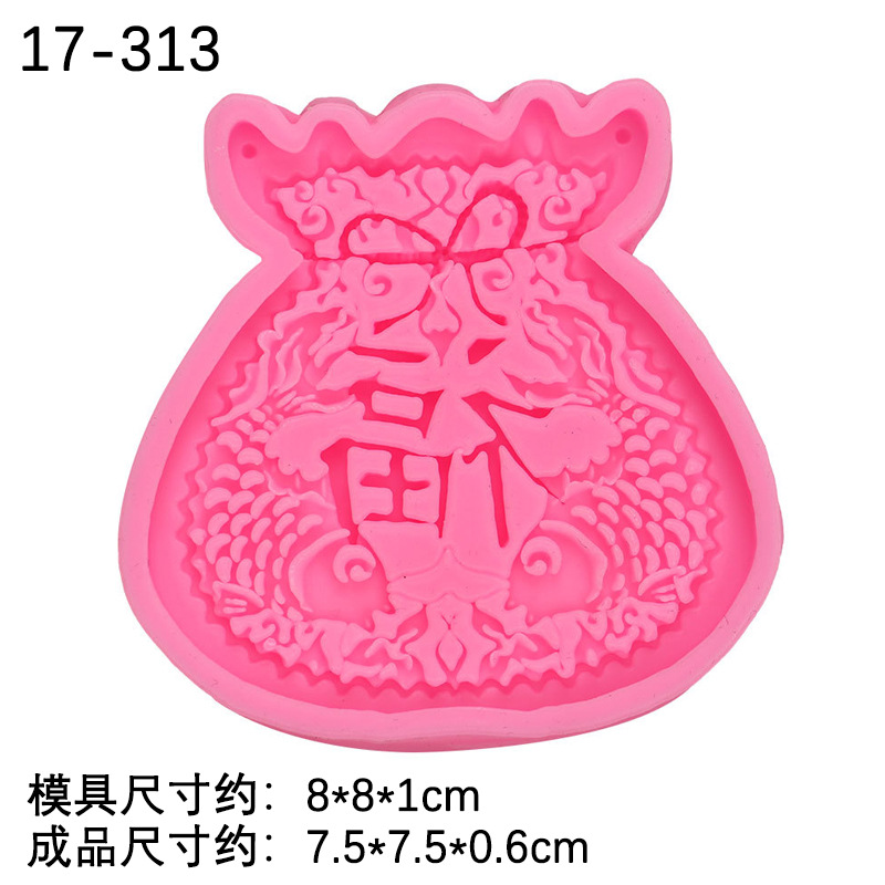 Fondant wangzi Fu bolsa de dinero molde de silicona para hornear chocolate decoración de Año Nuevo molde de silicona en stock