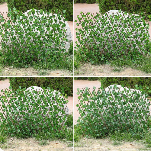 Simulated fence fence retractable fence outdoor courtyard fence guardrail decorative green leaves blocking simulated plant wall
