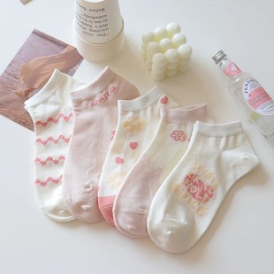 Socks Women's Short Socks Summer Thin Japanese Style All-match Cute Shallow Top Boat Socks Women's Korean Style Student Socks with White Shoes