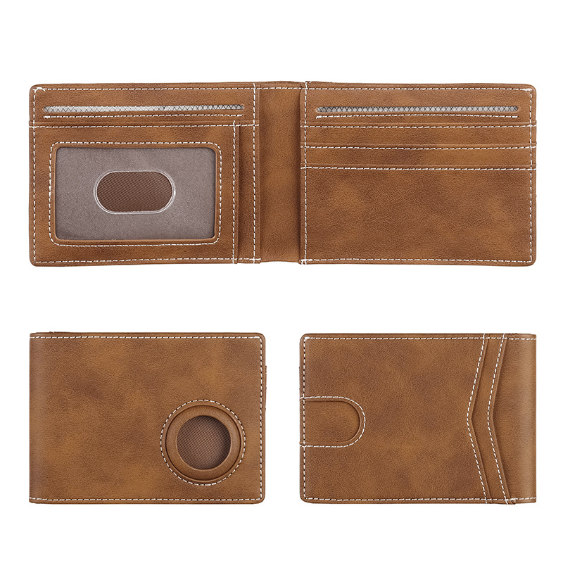 Cartera de airtag ultrafina de fibra de carbono para hombre de Amazon, bolsa de dinero explosiva, billetera de posicionamiento de Apple, multicolor para hombre
