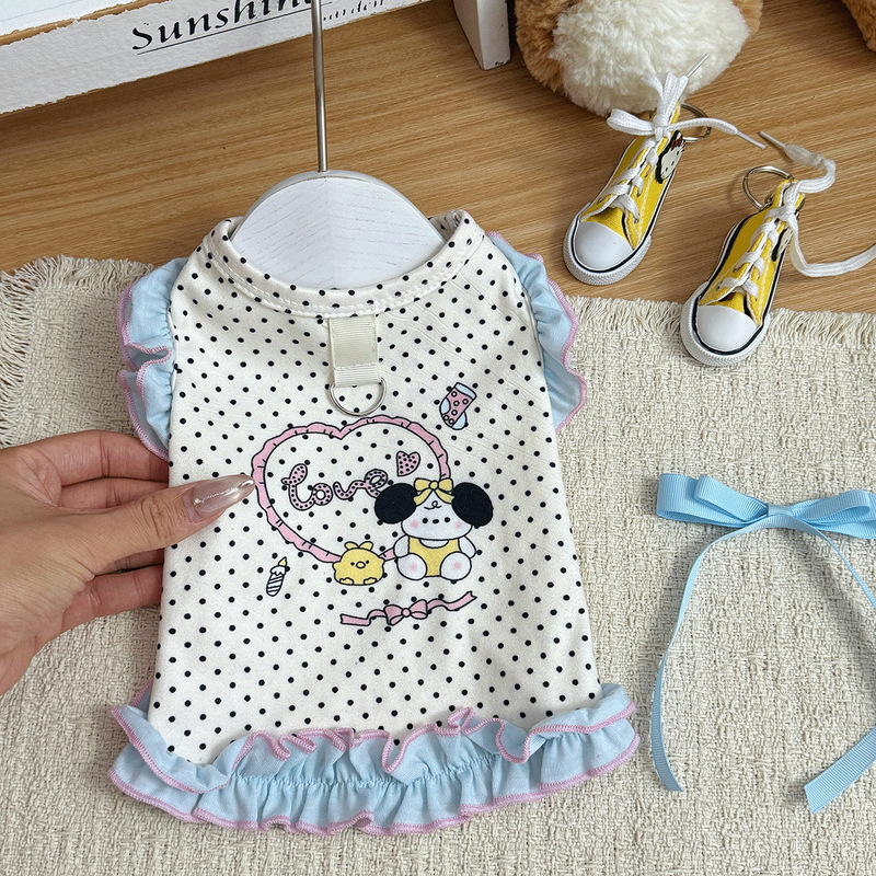 Spring and Autumn Pet Clothes 2025 New Dog and Cat Vest Polka Dot Print Small Dog Clothing Dog Clothes Spring and Autumn Pet Clothes 2025 New Dog and Cat Vest Polka Dot Print Small Dog Clothing Dog Clothes