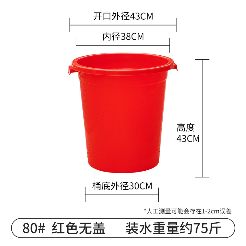 덮개 없는 빨간색 80 #   약 38kg 물을 채우십시오.