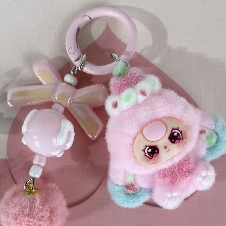Cross-Border Three-Year-Old Kids' Accessories, Plush Cartoon Keychains, Bag Charms, Trendy Small Pendants for Live Streaming