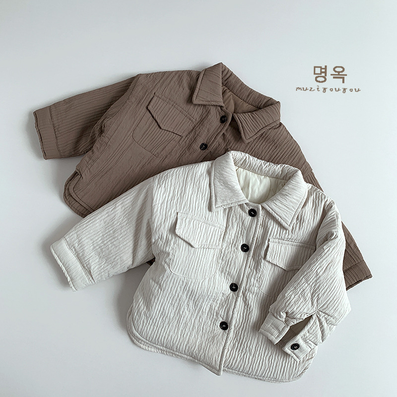 Tonizado ~ camisa de algodón para niños y niñas 2025 invierno nuevo estilo de niños coreano chaqueta de algodón japonés chaqueta de bebé