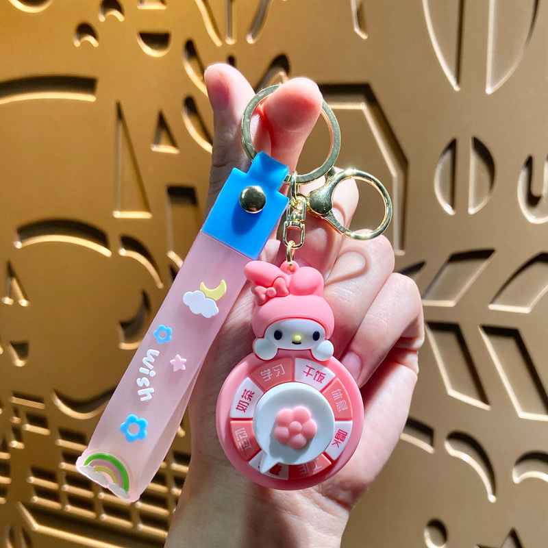 Llavero de dibujos animados de Sanrio con diseño de perro de orejas grandes, colgante, adorno de llavero de Kuromi, artículos pequeños, pequeño regalo