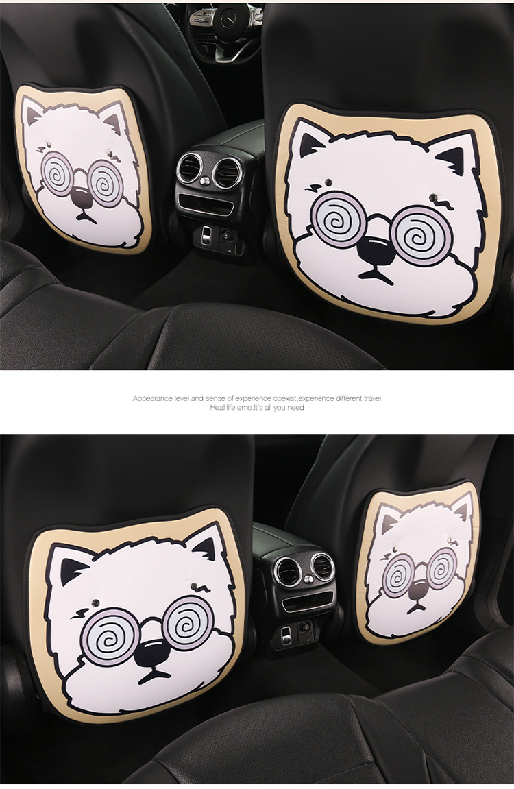 West Highland Car Anti-Kick Pad Cartoon Cute Kidsren's Seat Back Anti-Scratch Pad Universal Decorative Rear Seat Back Anti-Kick