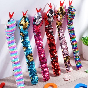 Cross-Border Amazon Snake Snap Ring Sequined Children's Snake Bracelet Children's Snake Snap Ring Two-Color Hand Ornaments Year of the Snake Gift