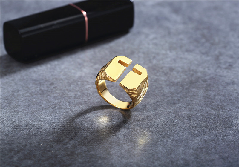 Titanium Steel Material Retro Solid Color Titanium Steel Men's Rings