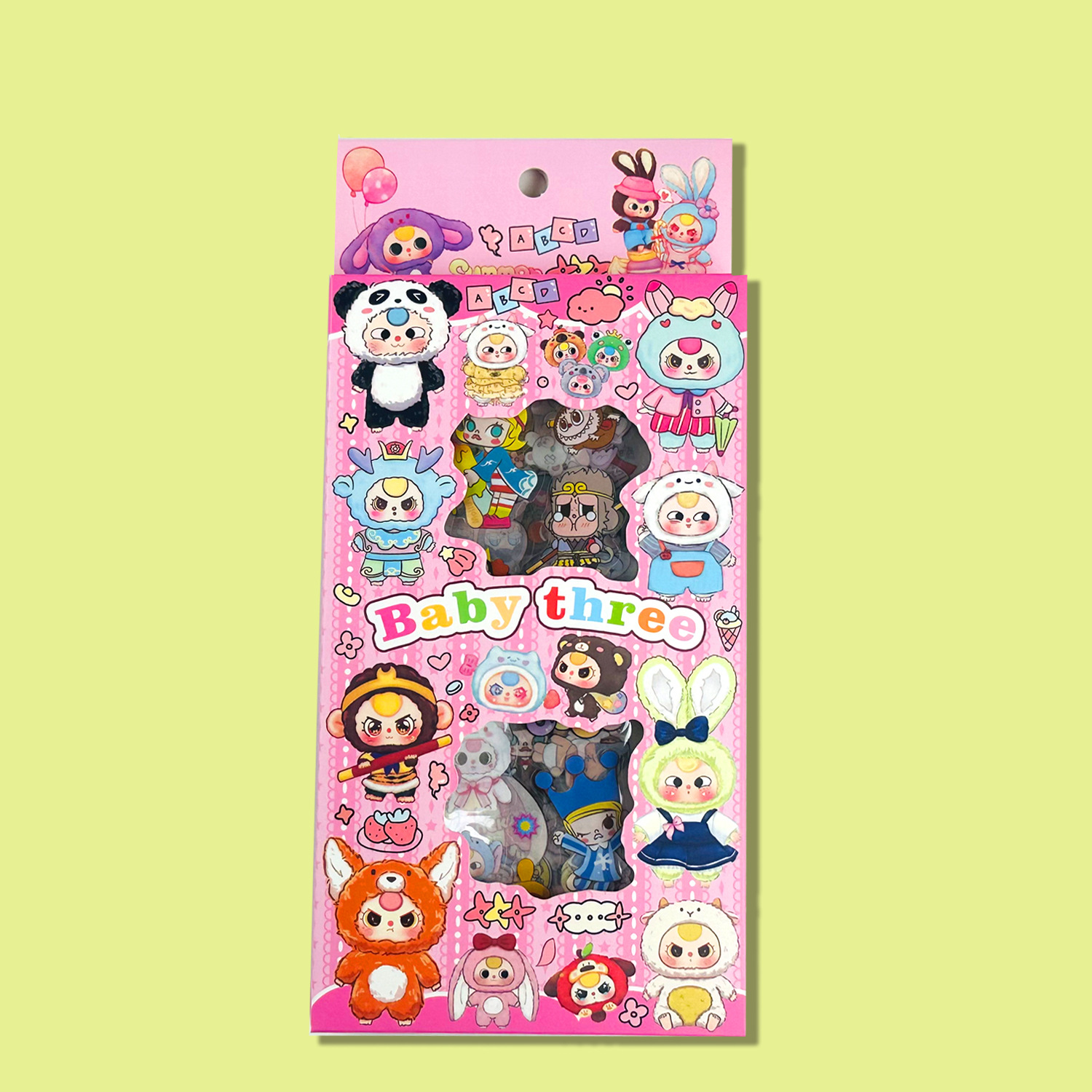 Cuatro tipos de pegatinas de caja de dibujos animados transfronterizos de tres años de edad, materiales impermeables de mascotas adorables y creativos DIY