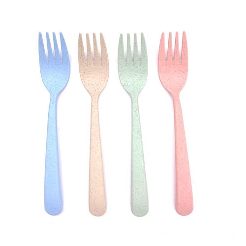Fruit Fork Set Nordic Creative Fruit Stake Fruit Holder Cute European Wheat Straw Plastic Fork Home Colorful Fork
