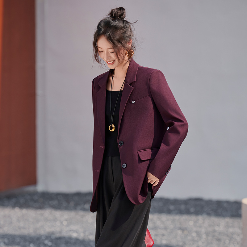 安可拉红西装外套女春秋2025新款职业气质高级上衣休闲小个子西服|undefined