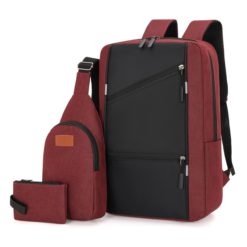 Bolsos de computadora USB transfronterizos tres piezas set mochila de viaje de negocios bolsa de almacenamiento de gran capacidad bolsa multifuncional para estudiantes