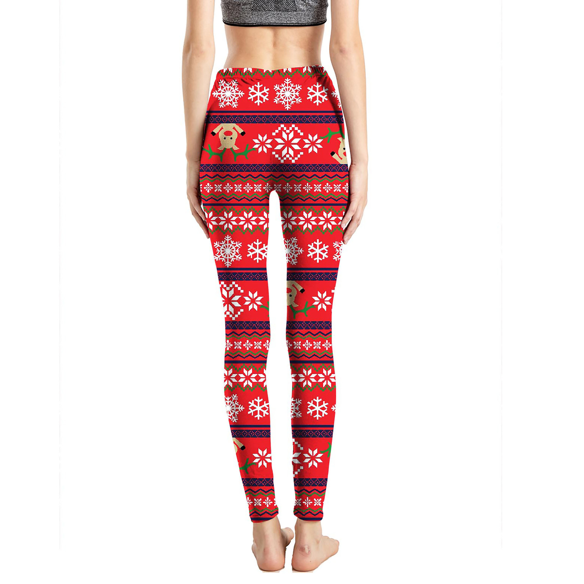 182g Weight Ankle-Length Pants Length Spandex, Polyester Fabric Type High Waist Waist Line Leggings Pants Type Stretchy Elasticity Daily Occasion Breathable Function Skinny Fit Type Christmas Festival Snowflake Pattern Winter, Autumn Season Women'S Gender Simple Style Style Women'S Daily Simple Style Snowflake Ankle-Length Leggings 35