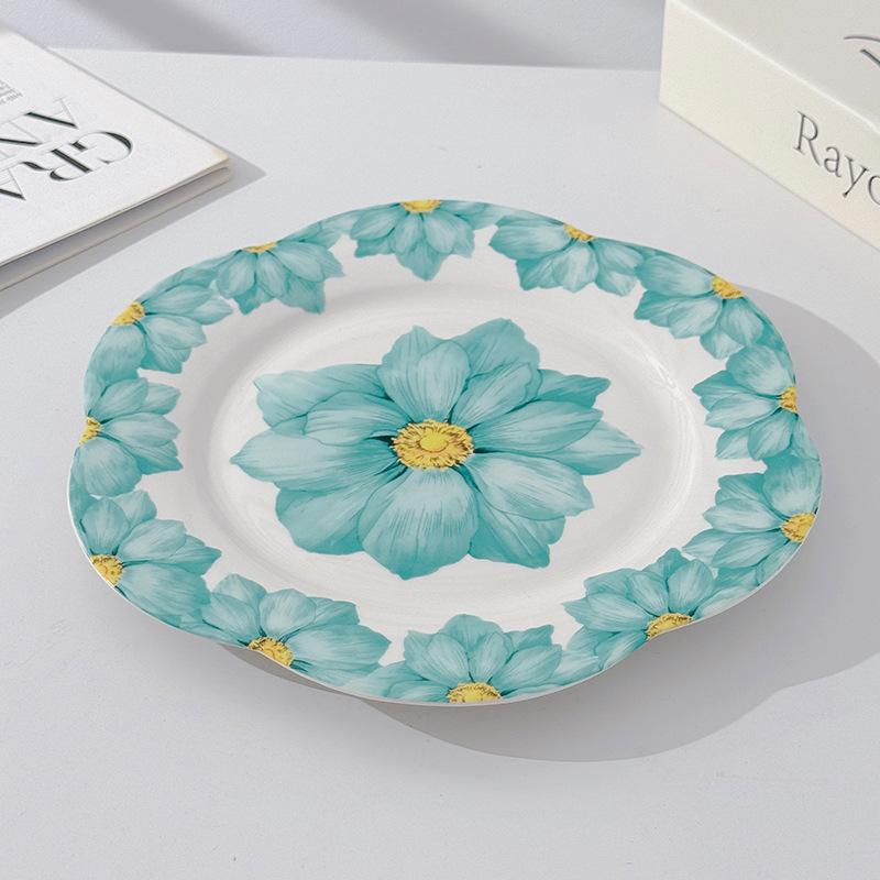 Taza de café y platillo Juego de cerámica Té de la tarde Hogar de alta gama Estilo pastoral Cerámica Taza de café Plato de punto Plato