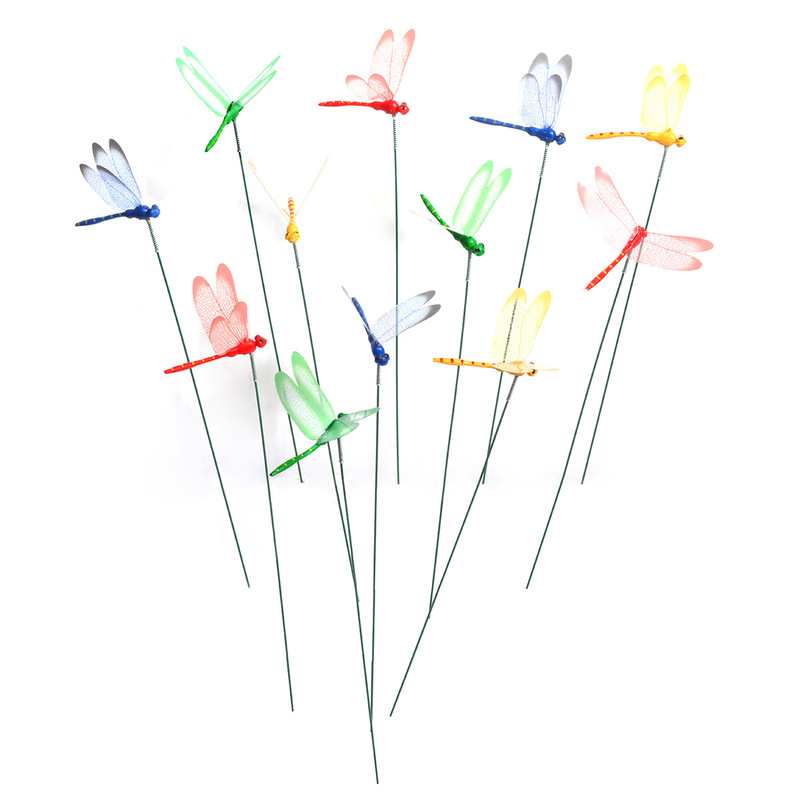 24 PCs 8.5cm simulation Dragonfly plug-in three-dimensional plastic simulation Dragonfly decorations gardening garden plug-in