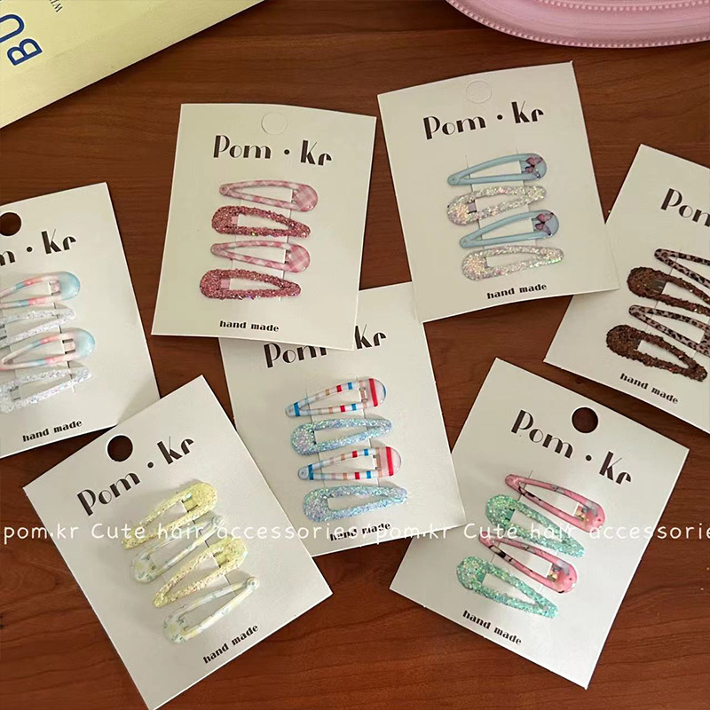 Pinzas BB infantiles con lentejuelas – colores vibrantes, para flequillo/cabello fino