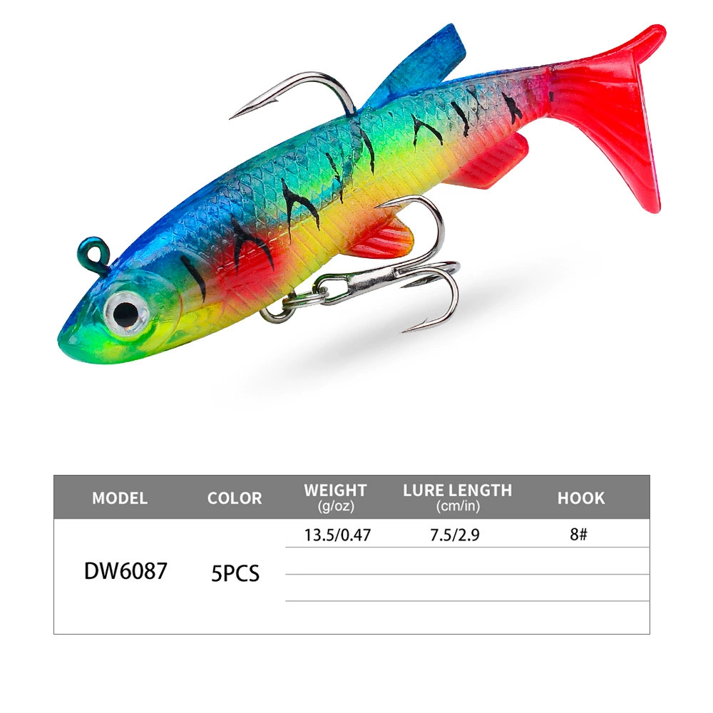 Leading fish tail 7.5cm 13.5g simulation Luya fake bait tilled mouth sea bass sea bass and fresh sea sea fishing bait spot