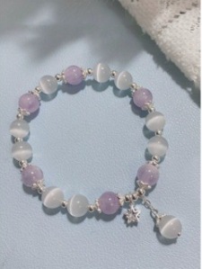 S137-Pulsera imitación ojo de gato estrella violeta#SZ–526