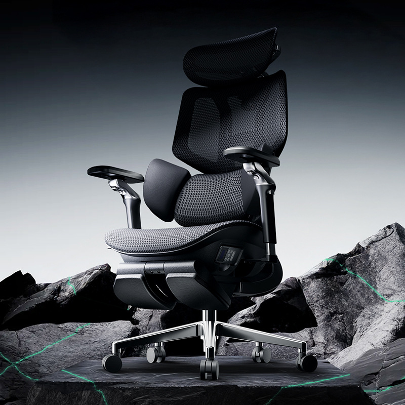 Black and White X7 Intelligent Ergonomic Chair Electric Massage Computer Chair Sedentary Chair E-Sports Chair Office Chair