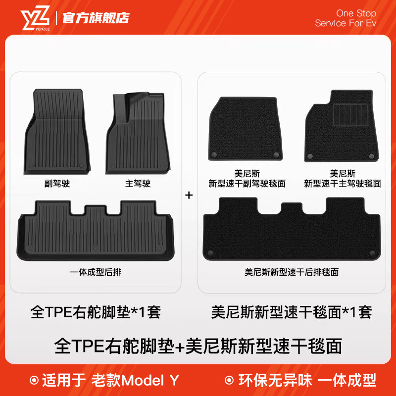Car Carpet: Tesla YZ TPE Floor - 63model-y-tpe
