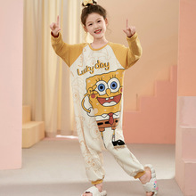 女童连体睡衣春夏款秋冬季纯棉长袖睡袋儿童女孩防着凉踢被家居服