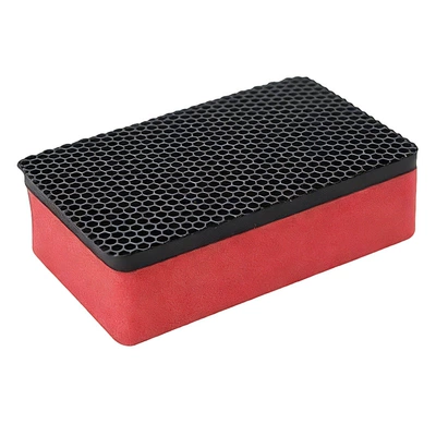 Car cleaning tools Mud Gloves, Pad - hollow-square-ground-mud-rubbed-red